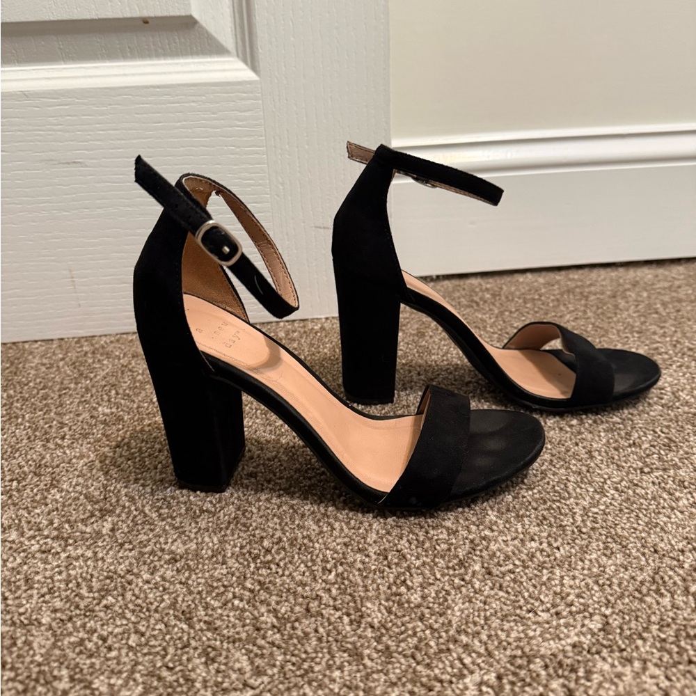 a new day Black Ankle Strap Heels